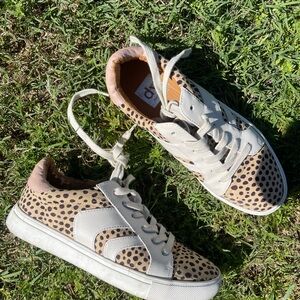 Macy's Leopard Print Low-Top Sneakers in Tan and Cream